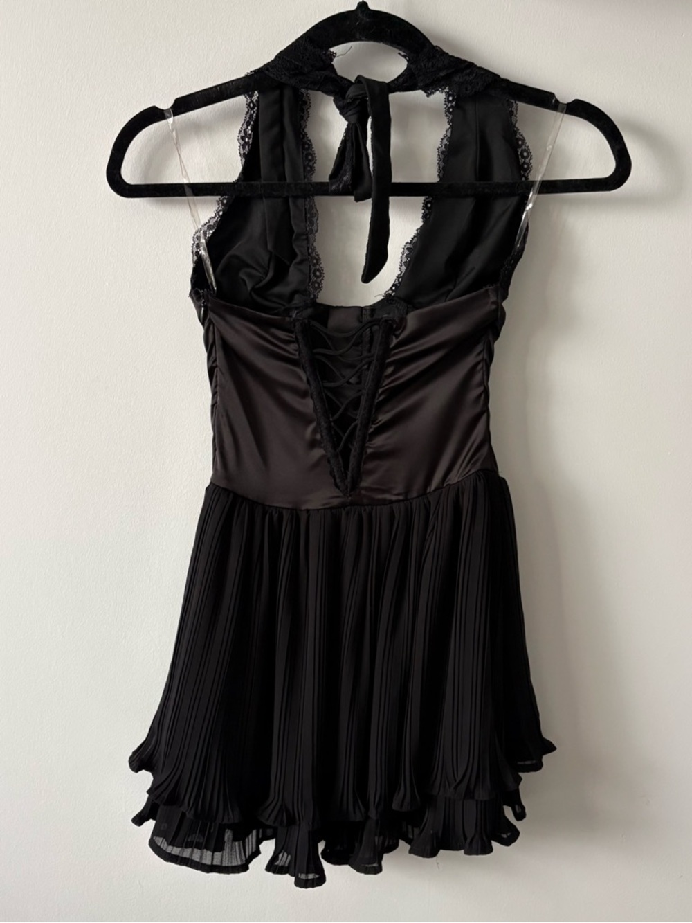 Outcast - Black Lace Halter Corset Mini Dress - Size XXS - Going Out Dress - Picture 3 of 5